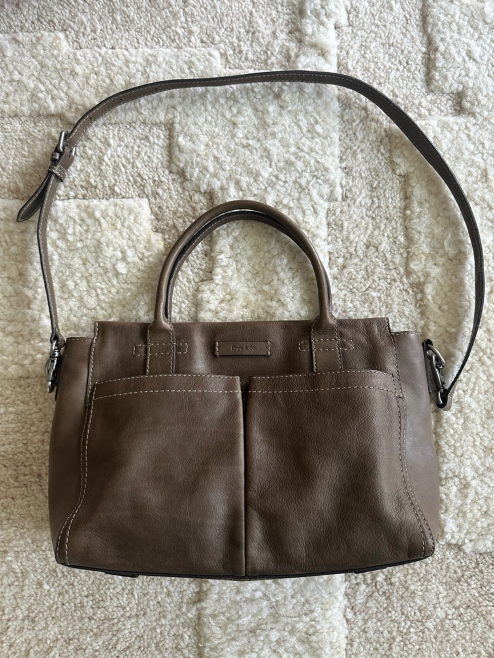 frye & co. Cellina Leather Satchel in Stone